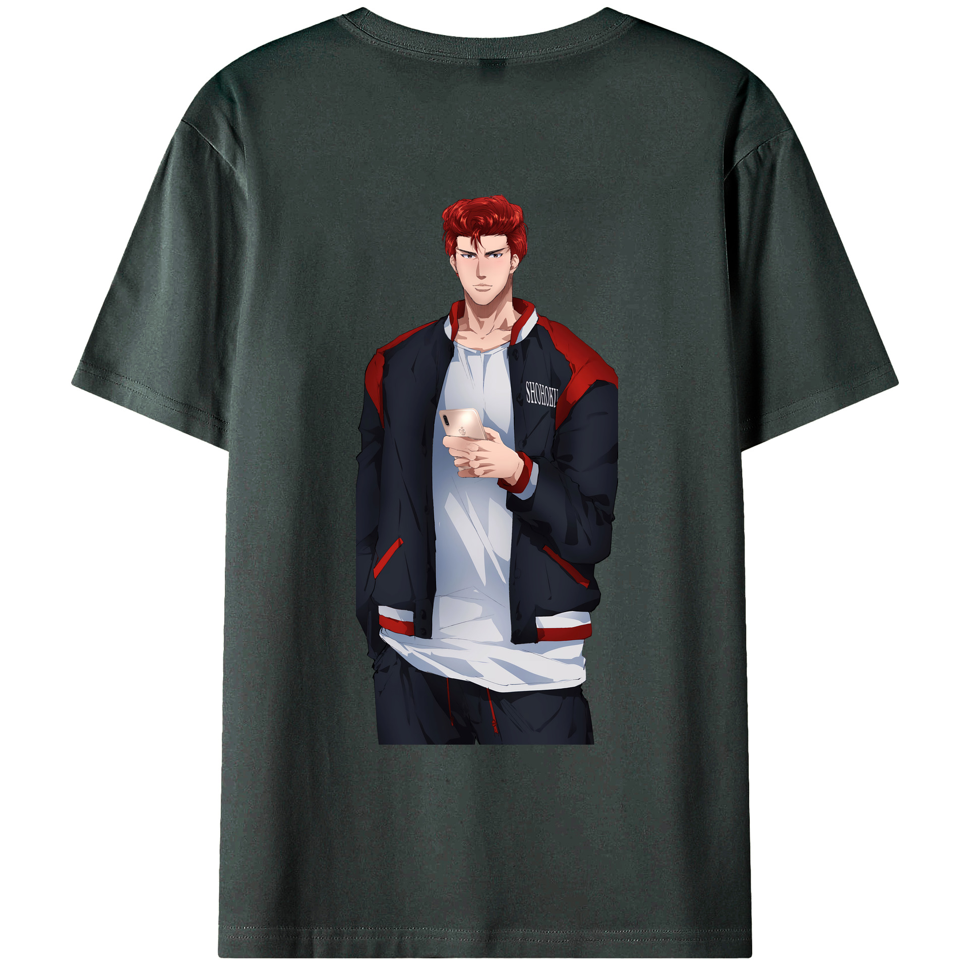 （画像用） SLAM DUNK／スラムダンク 綿100％ メンズ半袖Tシャツ（バックプリント） 通気性